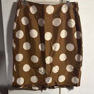 Banana Republic Brown and White Polka Dot Pencil Skirt
